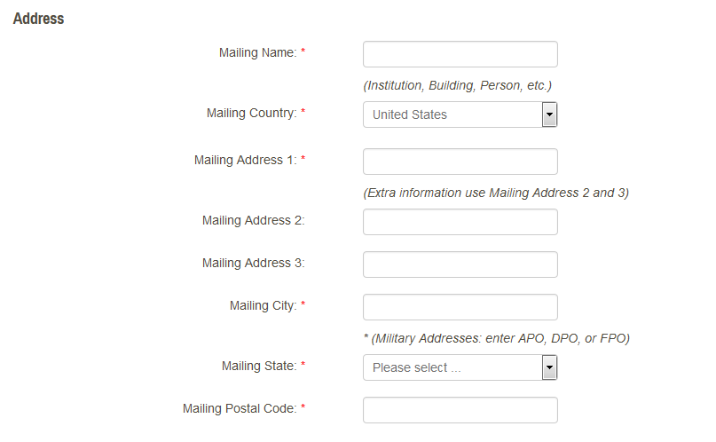 Student Urgent Mailing Options