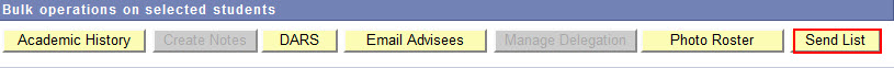 Bulk operations send advisee list