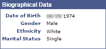 Advisee Biographical Data