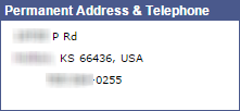 Advisee Permanent Address and Telephone