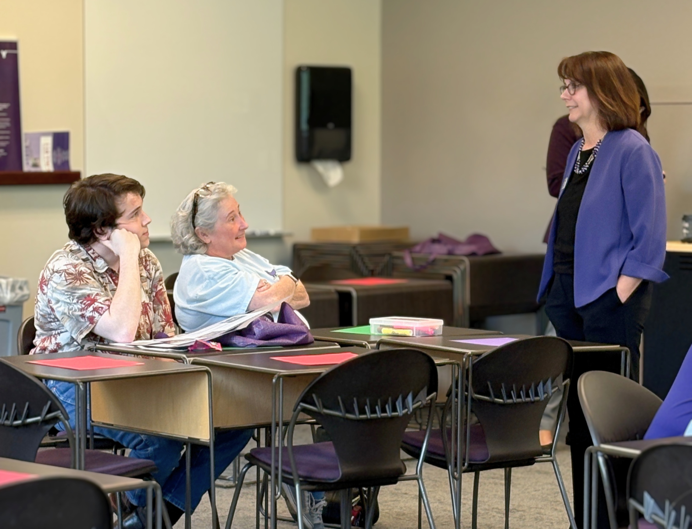 Dean Tolar talks with guests at Leadership Experience Day Dean Tolar talks with guests at Leadership Experience Day