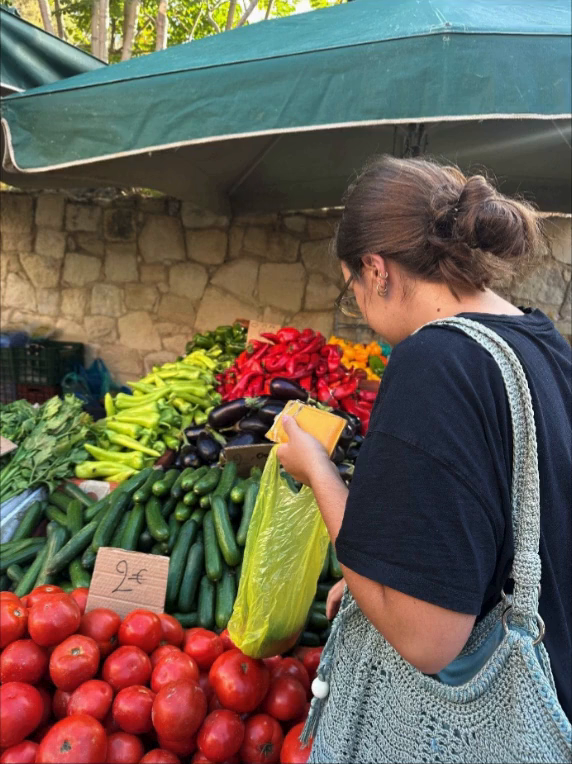 Marleigh shops fresh produce