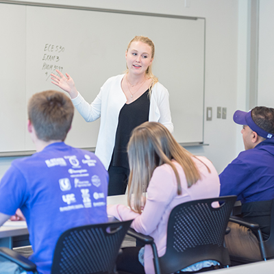 instructor lecturing in class