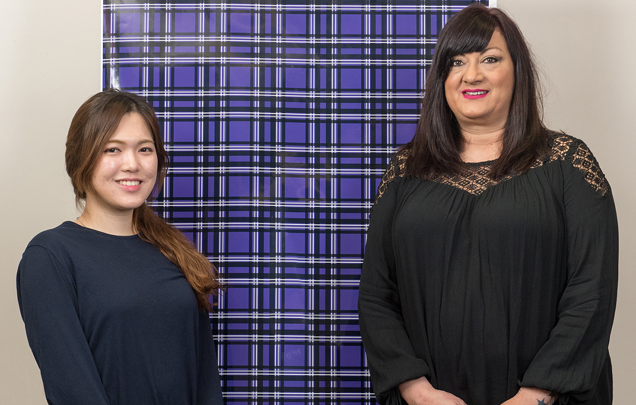 Lydia Lee (Left) and Virginia Davis (Right) with their winning tartan design.
