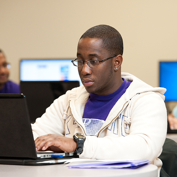 k-state student on computer