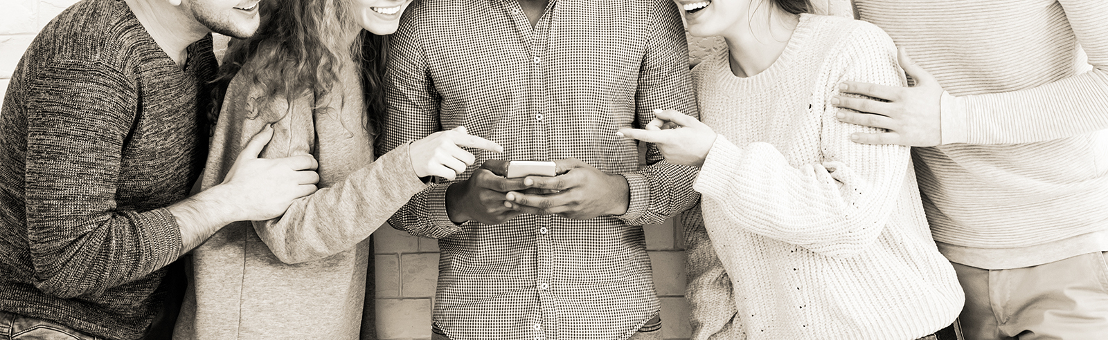 students looking at a phone