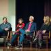 Following a May 7 advance screening of THE HOT ZONE, Kansas State University President Richard Myers moderated a panel discussion. The panel included, from left, Brian Peterson, showrunner, writer and executive producer; real-life subjects Nancy and Jaax; and Kelly Souders, showrunner, writer and executive producer.