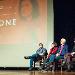 Following a May 7 advance screening of THE HOT ZONE, Kansas State University President Richard Myers moderated a panel discussion. The panel included, from left, Brian Peterson, showrunner, writer and executive producer; real-life subjects Nancy and Jaax; and Kelly Souders, showrunner, writer and executive producer.