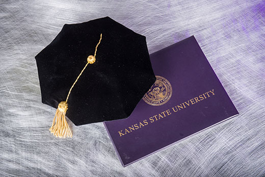 K-State graduation tam and tassel