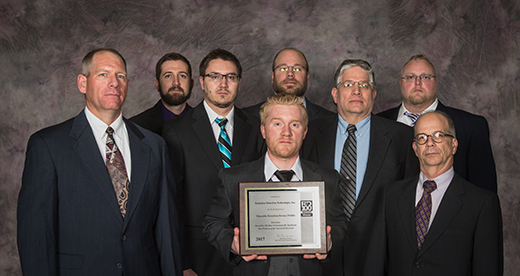 The project's researchers, from left, front row: Russell Taylor, Ryan Fronk and Douglas McGregor; middle row: Logan Whitmore and Tim Sobering; and back row: Taylor Ochs, Steven Bellinger and Luke Henson