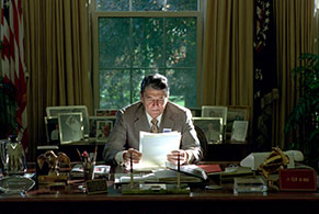 Reagan at desk