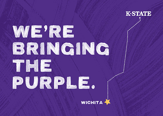 "We're bringing the purple" postcard package 