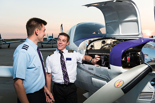 students with plane