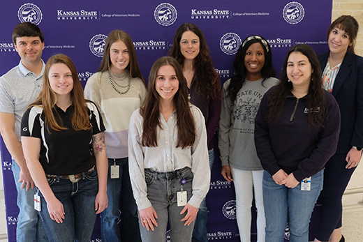 Dr. Scott PowersFrom left: Dawson Black, Melissa Hill, Sierra Shelit, Catherine Rojas, Valerie Haskett, Traniesh Byrd, Sonia Moreno and Cayley Conrad. delivers Clarenburg Lecture