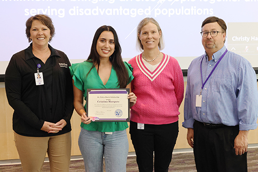 Cristina Marquez receiving Bowie scholarship