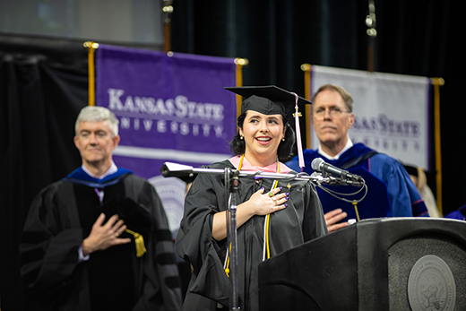 Student commencement singer