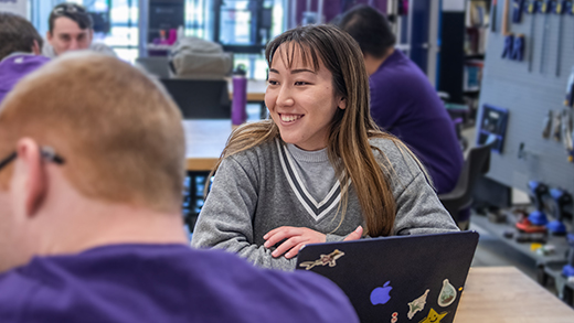 Female with laptop K-State Salina scholarship