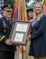 Goff receiving award