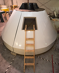 lifesize replica of the Orion space capsule 