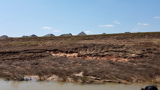 Slope failure as a result of Hurricane Harvey