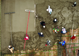 Workers pour concrete