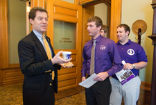 Student with Gov. Brownback