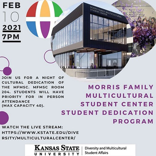 Morris Family Multicultural Student Center student dedication flyer