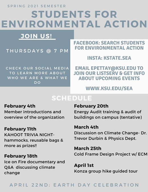 Students for Environmental Action flyer