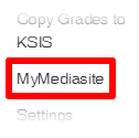 MyMediasite Navigation Menu Item