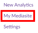 My Mediasite Navigation Menu Item