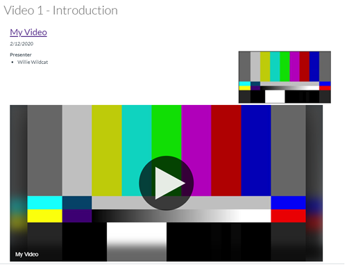 Example of an embedded single presentation
