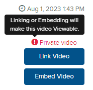 Red private video warning