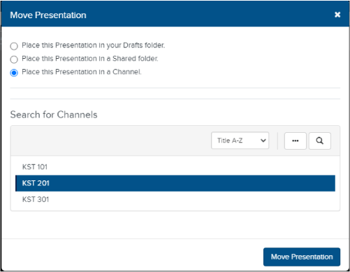 Move Presentation options