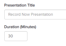 Presentation Title and Duration options