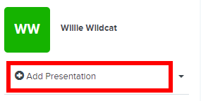 Add Presentation button