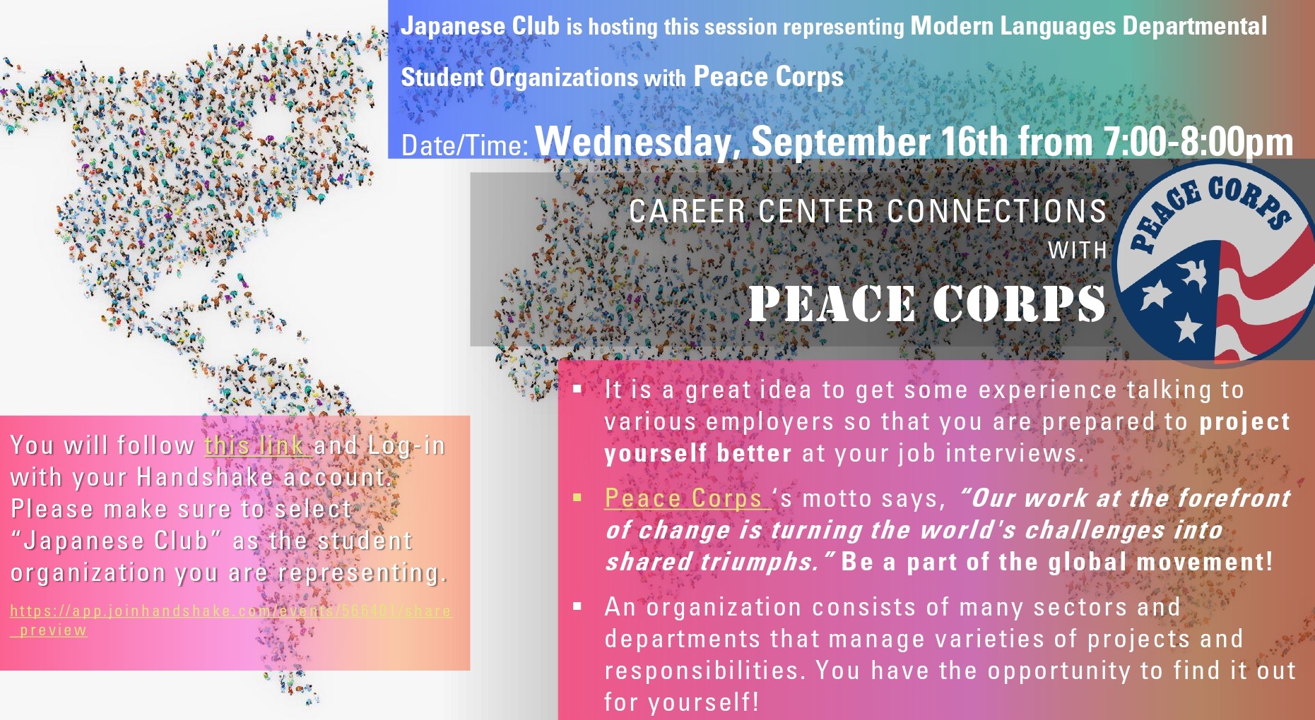 Career Connections with Peace Corps Event flyer