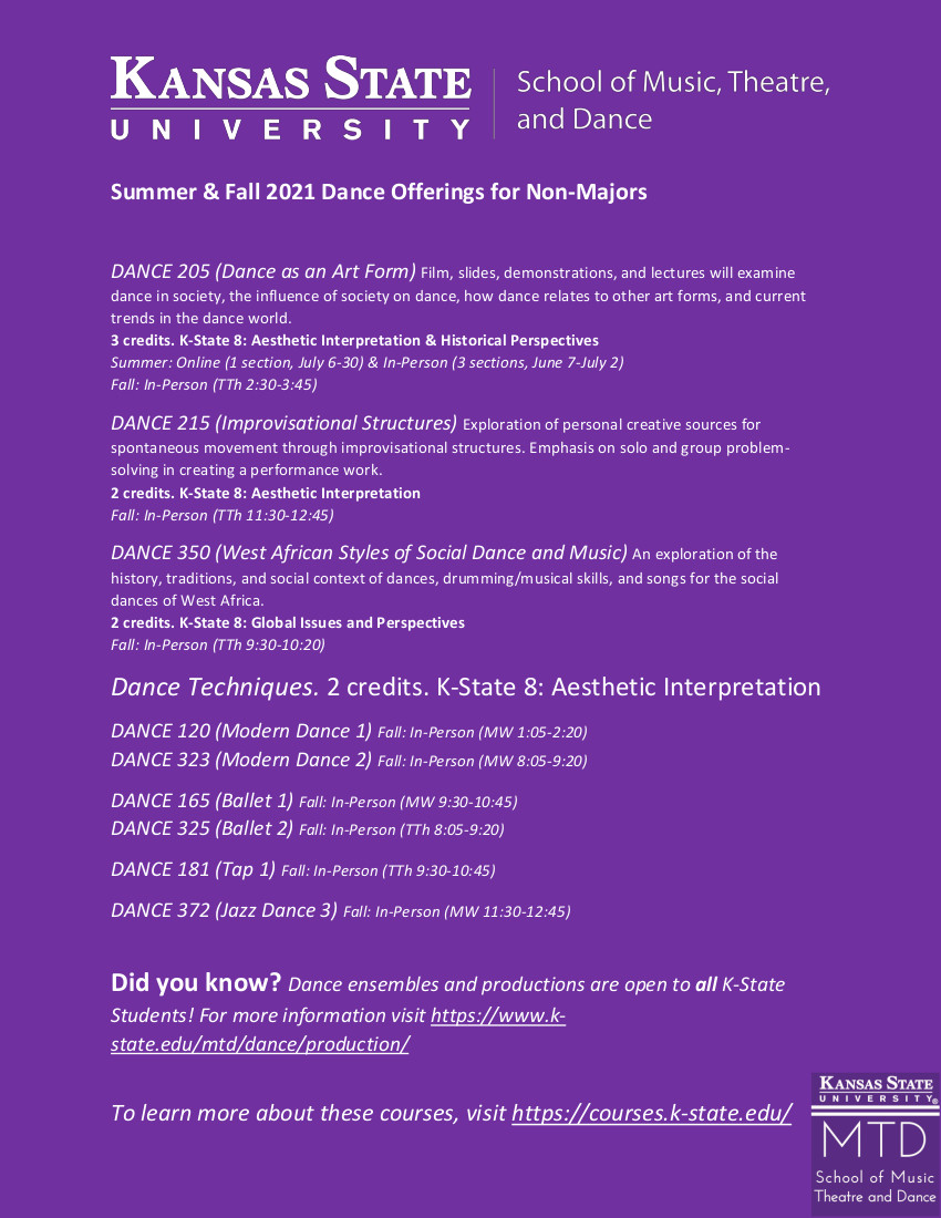 Summer/Fall 21 Dance Courses