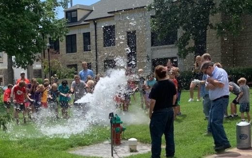 photo of physics demo for summer camp youth