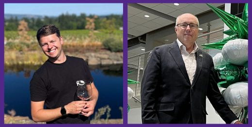 Photos of 2024 Arts and Sciences Alumni Fellow Adam Rack and Bradley Rundquist
