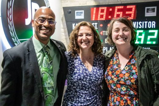 Dr. Karin Goldberg (center) with Assistant Deans Kimathi Choma and Melinda Cro
