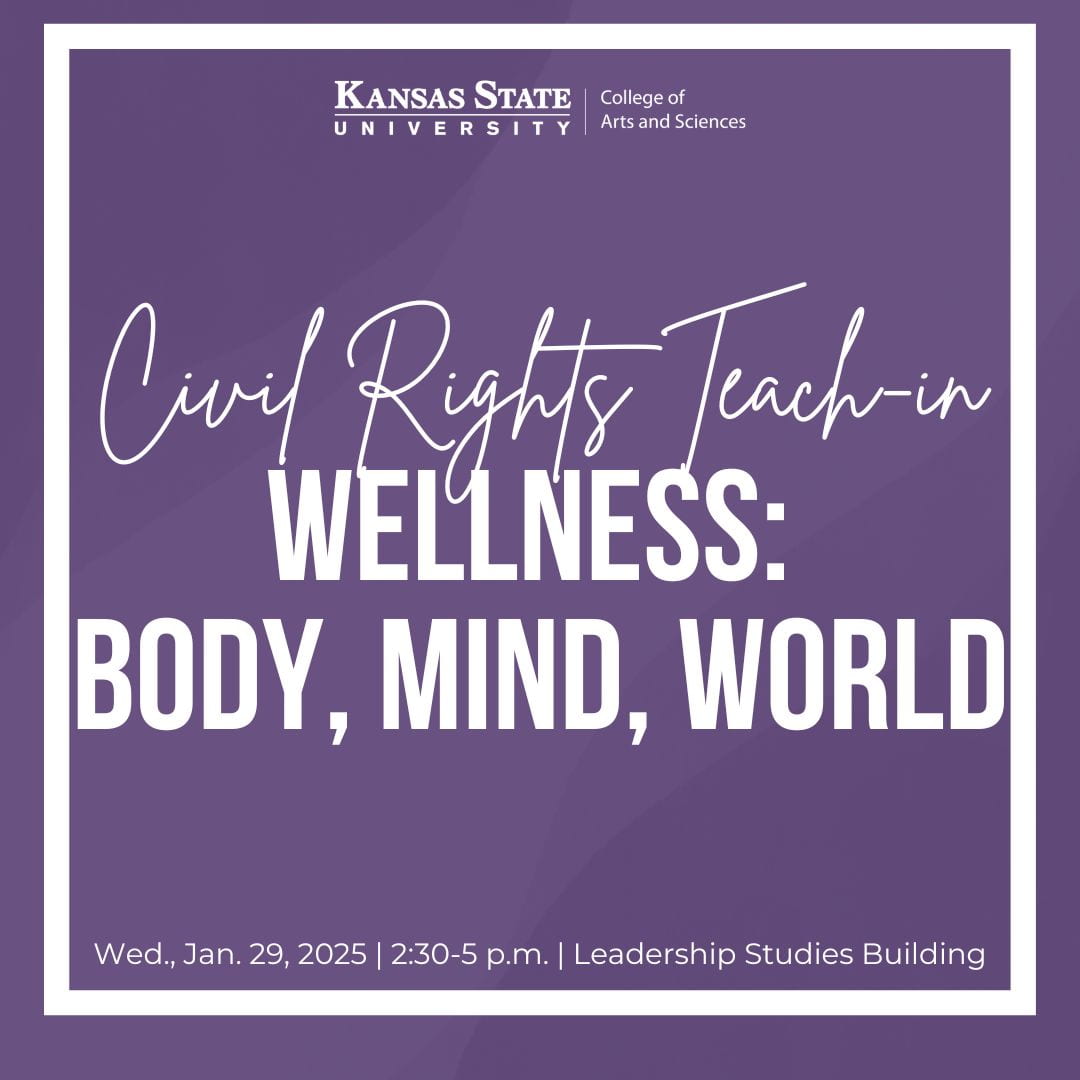 purple graphic with white text about Civil Rights Teach-In Jan. 29, 2025