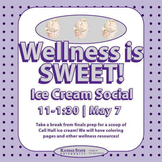 graphic with info about Wellness is Sweet ice cream social
