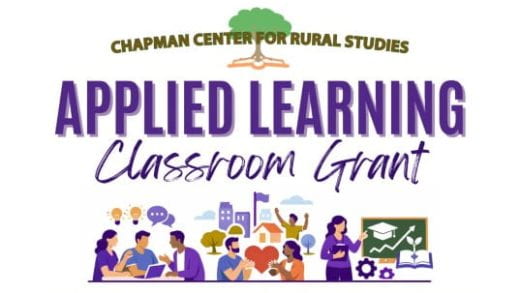 graphic with grant name and sponsor and cartoon images of people engaged in community activities