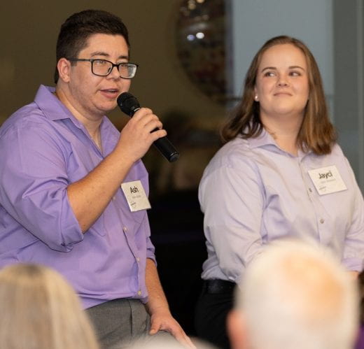 photo of Ash Leslie and Jayci Shepard presenting
