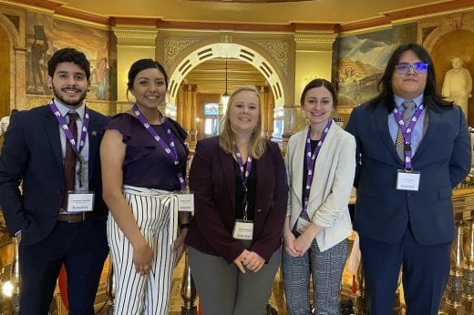 photo of students who presented research at the Kansas Capitol building in 2020