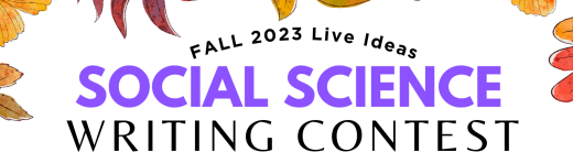 graphic showing words "social science writing contest"