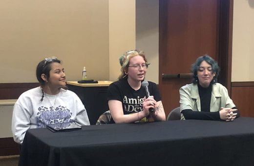 Photo of 3 students presenting at the 2024 Student Diversity Summit