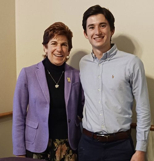 Photo of Mock Interviews event participants Dr. Sue Williams and student Ryan Pope