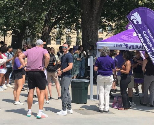 People gathered at ice cream social