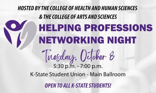 Graphic with info about Fall 2024 Helping Professions Networking Night